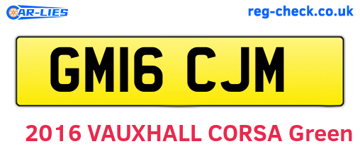 GM16CJM are the vehicle registration plates.