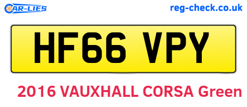 HF66VPY are the vehicle registration plates.