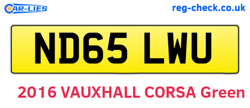 ND65LWU are the vehicle registration plates.
