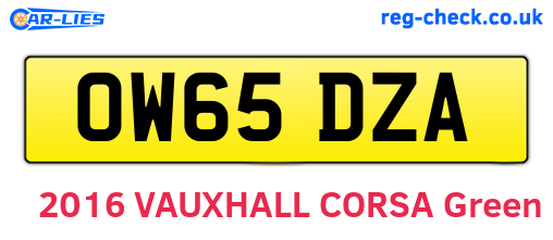 OW65DZA are the vehicle registration plates.