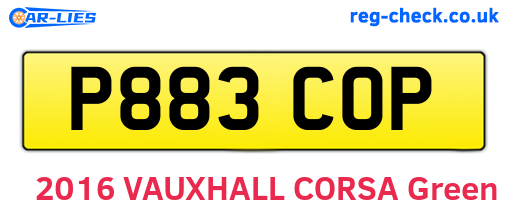 P883COP are the vehicle registration plates.