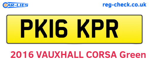PK16KPR are the vehicle registration plates.