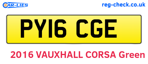 PY16CGE are the vehicle registration plates.
