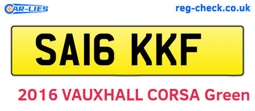 SA16KKF are the vehicle registration plates.
