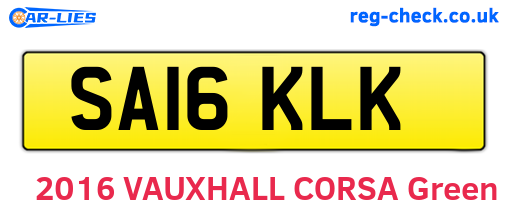 SA16KLK are the vehicle registration plates.
