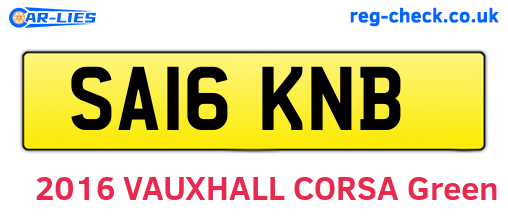 SA16KNB are the vehicle registration plates.