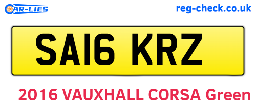 SA16KRZ are the vehicle registration plates.