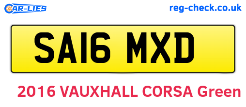 SA16MXD are the vehicle registration plates.