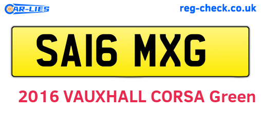 SA16MXG are the vehicle registration plates.