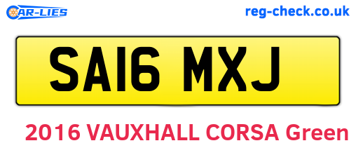SA16MXJ are the vehicle registration plates.