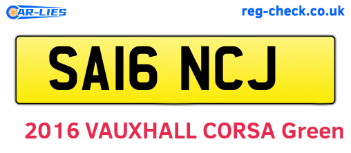 SA16NCJ are the vehicle registration plates.