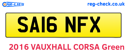 SA16NFX are the vehicle registration plates.