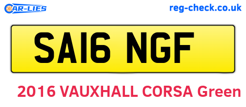 SA16NGF are the vehicle registration plates.