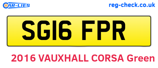 SG16FPR are the vehicle registration plates.