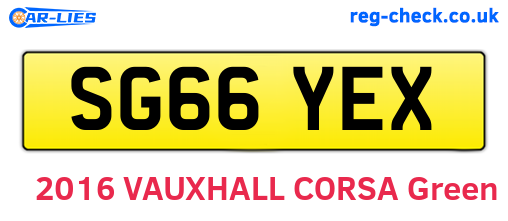 SG66YEX are the vehicle registration plates.