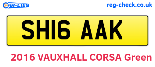 SH16AAK are the vehicle registration plates.