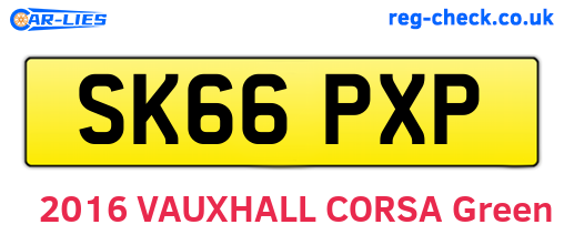 SK66PXP are the vehicle registration plates.