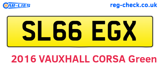 SL66EGX are the vehicle registration plates.
