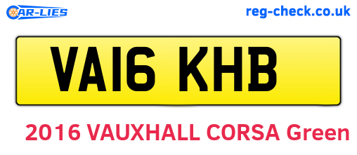 VA16KHB are the vehicle registration plates.