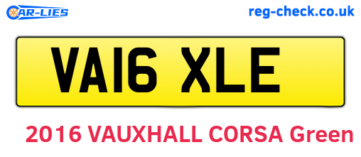 VA16XLE are the vehicle registration plates.