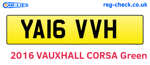 YA16VVH are the vehicle registration plates.