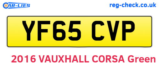 YF65CVP are the vehicle registration plates.