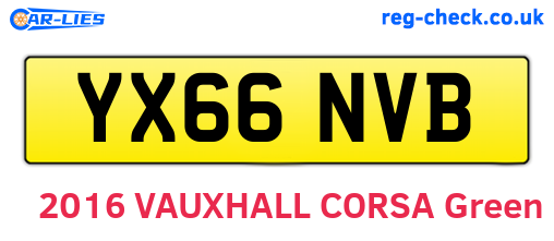 YX66NVB are the vehicle registration plates.