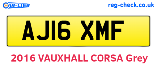 AJ16XMF are the vehicle registration plates.