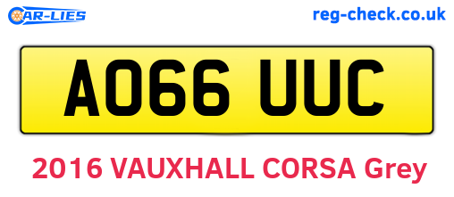 AO66UUC are the vehicle registration plates.