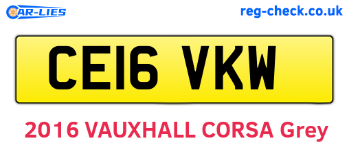 CE16VKW are the vehicle registration plates.
