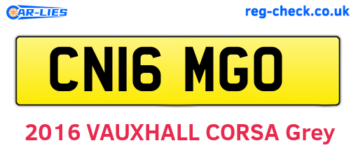 CN16MGO are the vehicle registration plates.