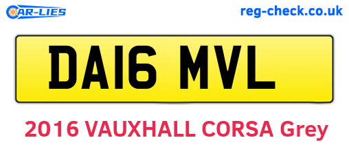 DA16MVL are the vehicle registration plates.