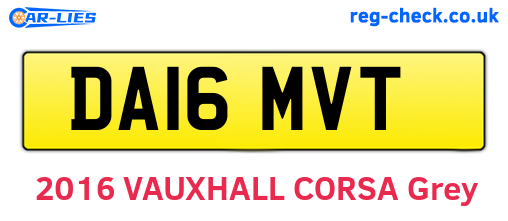 DA16MVT are the vehicle registration plates.