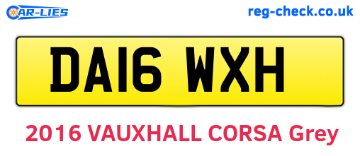 DA16WXH are the vehicle registration plates.