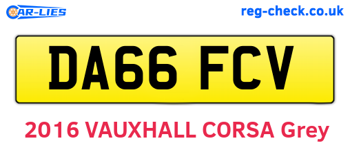 DA66FCV are the vehicle registration plates.