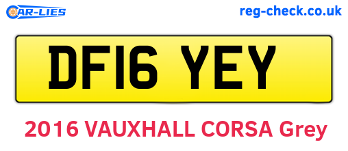 DF16YEY are the vehicle registration plates.