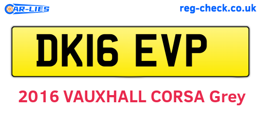 DK16EVP are the vehicle registration plates.