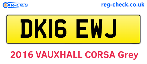 DK16EWJ are the vehicle registration plates.
