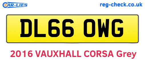 DL66OWG are the vehicle registration plates.