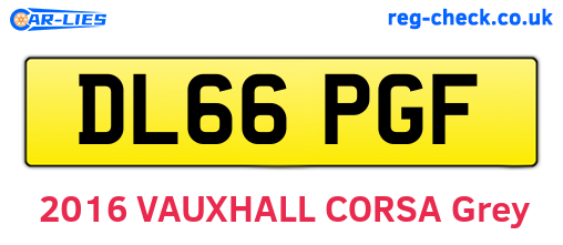 DL66PGF are the vehicle registration plates.