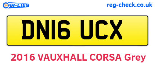 DN16UCX are the vehicle registration plates.