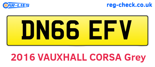 DN66EFV are the vehicle registration plates.