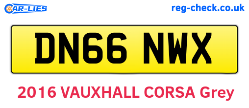DN66NWX are the vehicle registration plates.