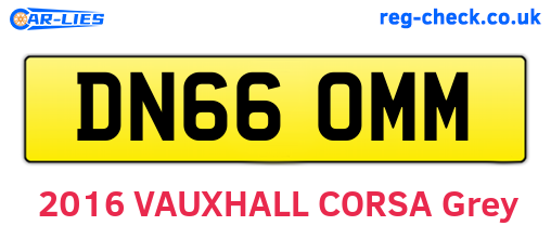 DN66OMM are the vehicle registration plates.