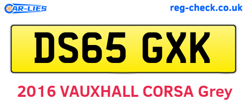 DS65GXK are the vehicle registration plates.
