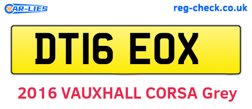 DT16EOX are the vehicle registration plates.