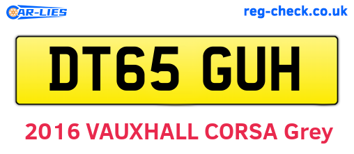 DT65GUH are the vehicle registration plates.