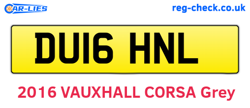 DU16HNL are the vehicle registration plates.