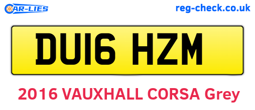 DU16HZM are the vehicle registration plates.