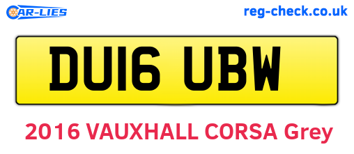 DU16UBW are the vehicle registration plates.